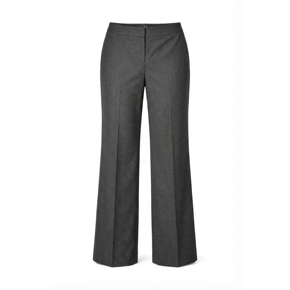 Lafayette 148 New York Menswear Wool Wide Leg Pants Womens 10 Charcoal Heritage